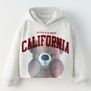 Zara Gray California Bear Hoodie for Kids